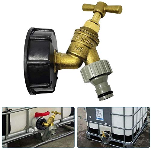 MACHSWON S60x6 - Adattatore per serbatoio IBC, filettatura grossolana per rubinetto da giardino con attacco da 1/2