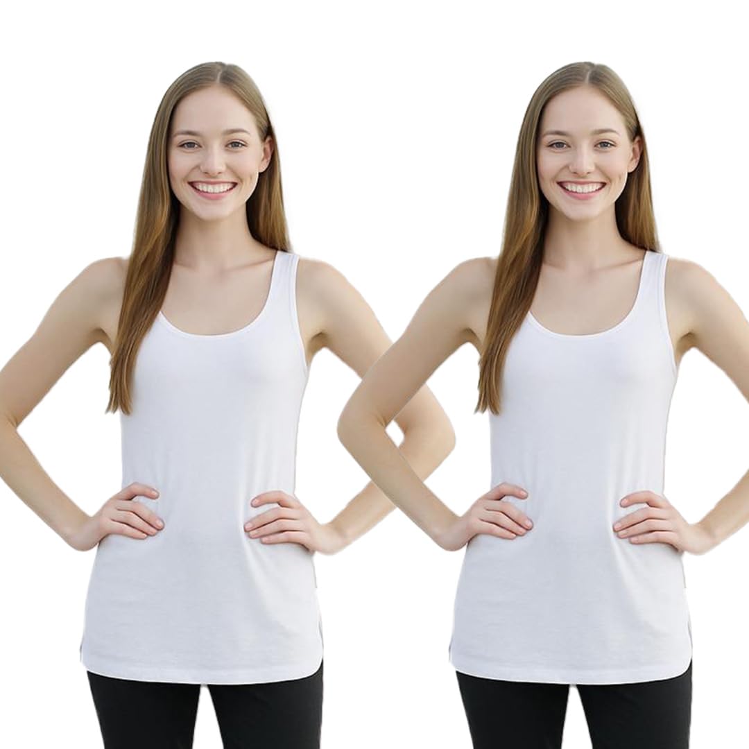 apolo Women's Super Combed Cotton Rib Fabric Slim Fit Inner Tank Top|Cotton Camisole Slips-White-picture-44