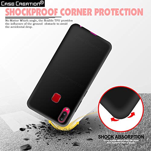 Image of Case Creation Luxurious OG Series for VivoY91 Case Cover,Anti-Dirty Slim Case Frosted Matte Cute Candy TPU Raised Bezel (Splash of Color) Back Cover for Vivo Y91 -Black