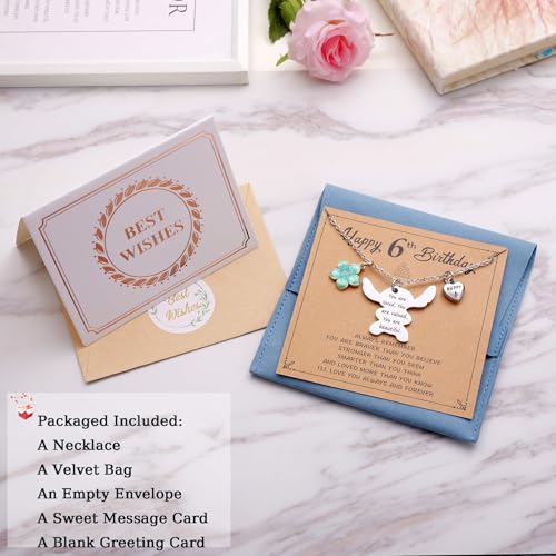 Image of Ukodnus 6-10 Year Old Birthday Necklace Gifts, You are Loved Valued Beautiful Gift, Birthday Jewelry Gift for Daughter Granddaughter Niece