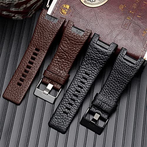 Correas de muñeca negras 32 * 17mm con acabado artesanal para relojes DZ4247 5