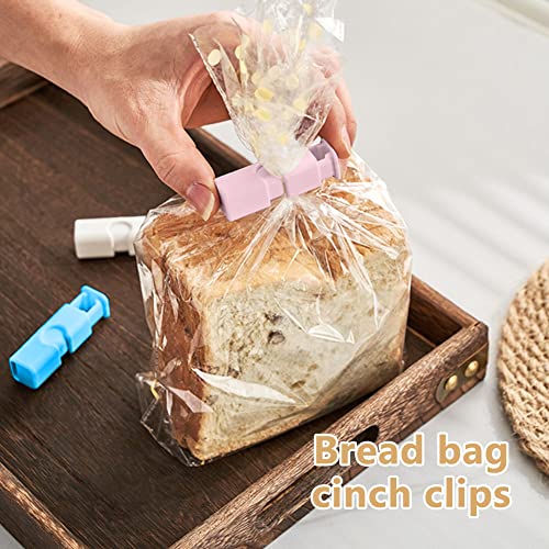Image of AUAUY 16 Pack Bread Bag Clips, Reusable Grocery Bag Sealing Clips for Food Fruit Bread Storage, Non-Slip Plastic Grip Sealing Bag Clips, Easy Squeeze Lock & Release, 2.44in, Candy Color(4 Colors)
