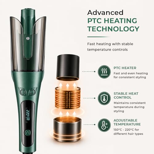 Image of VGR V-583 Professional Electric Hair Curler | Stylish Hair Styling Powerful Automatic Professional Hair Curler | 360 Swivel Cord with 220 C Max Heat Setting