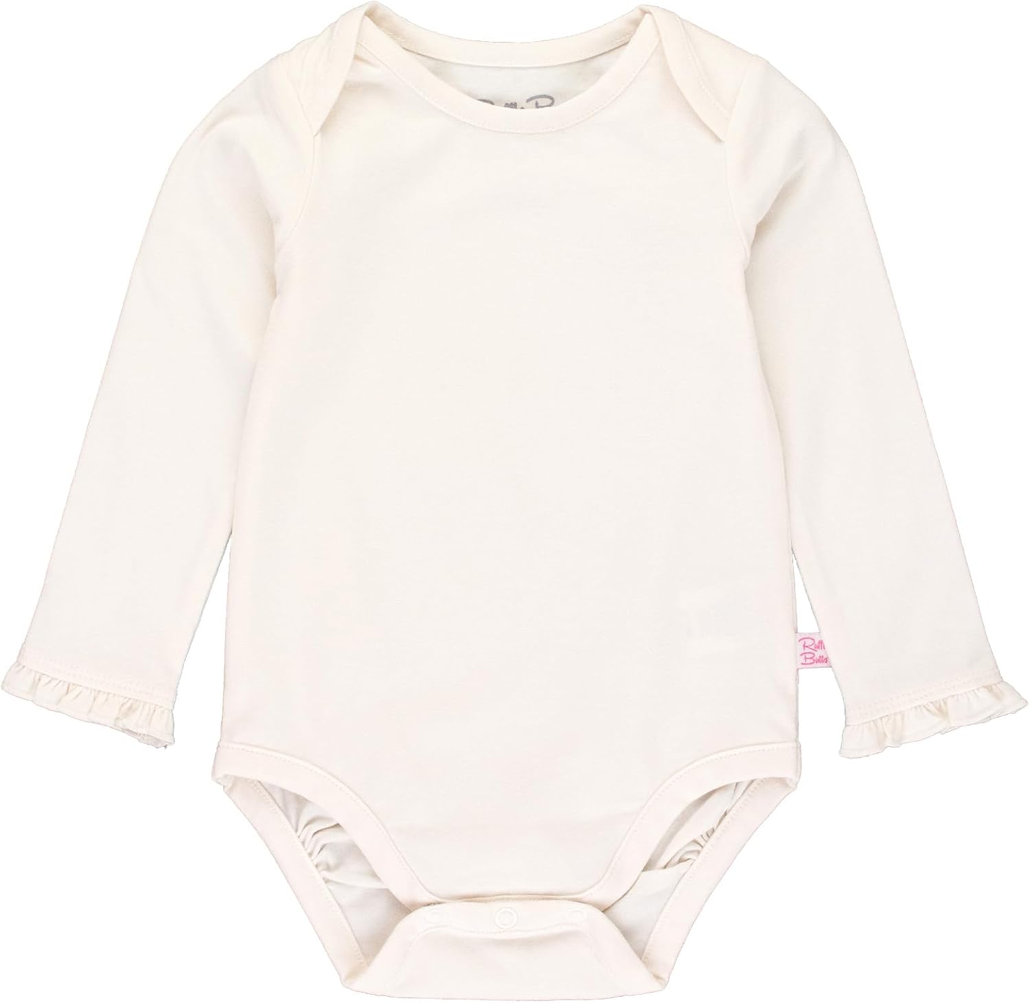 RuffleButts Baby/Toddler Girls Knit Long Sleeve Ruffle Layering Bodysuit with Snaps RuffleButts Baby/Toddler Girls Knit Long Sleeve Ruffle Layering Bodysuit with Snaps