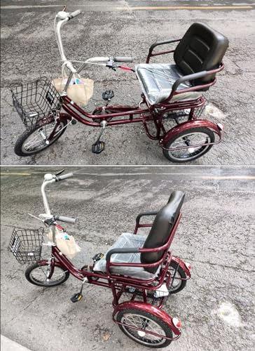 Triciclo Paseo para Adultos, Rojo Vino 16 in miniatura 3