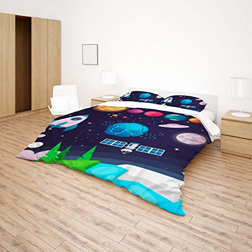 Parure de lit bleu durable pour matelas Super King size - 5