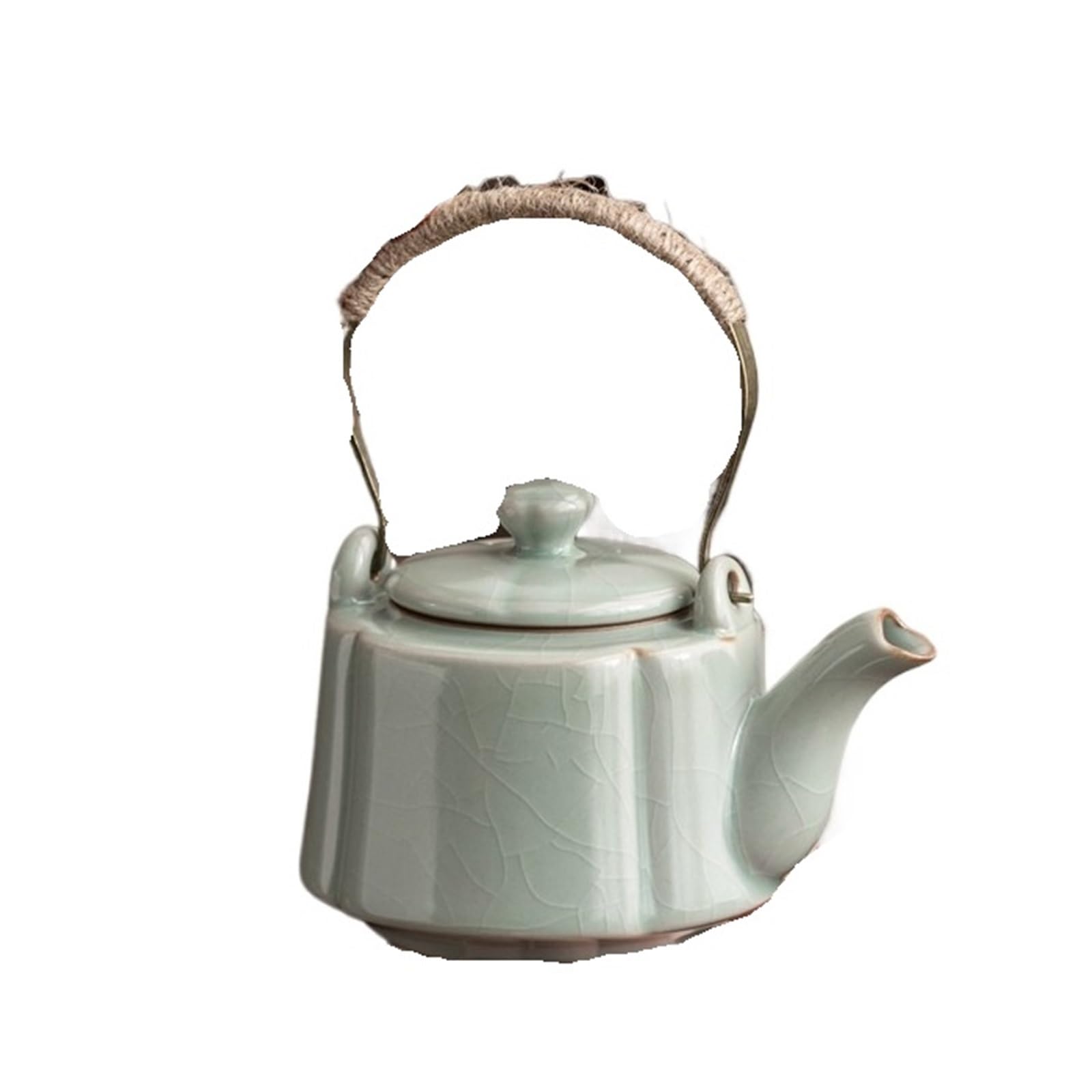 Théière en Céramique Ru Kiln au style rétro Kung Fu craquelé bleu ciel