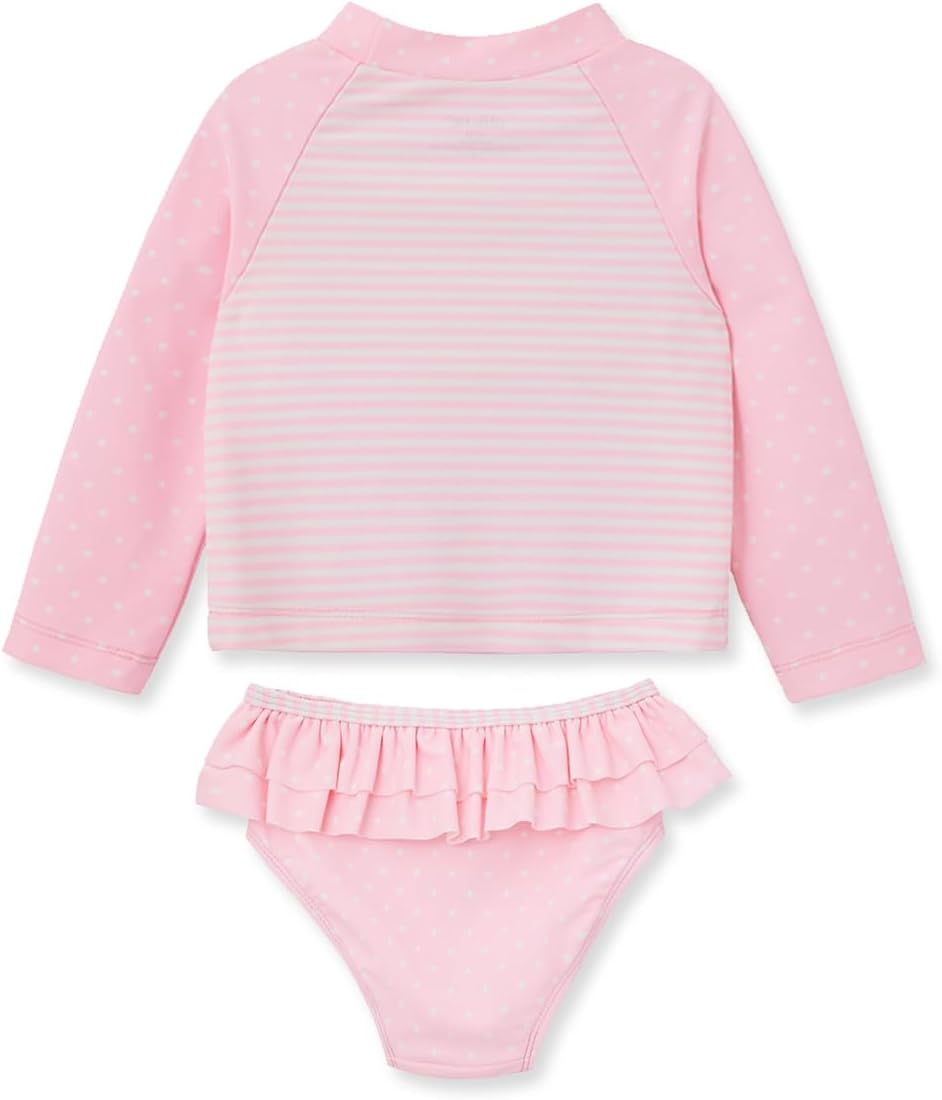 Little Me Baby-Girls Little Girls' Two-Piece UPF+ 50 Sun Protection Rash Guard Set - Image 2