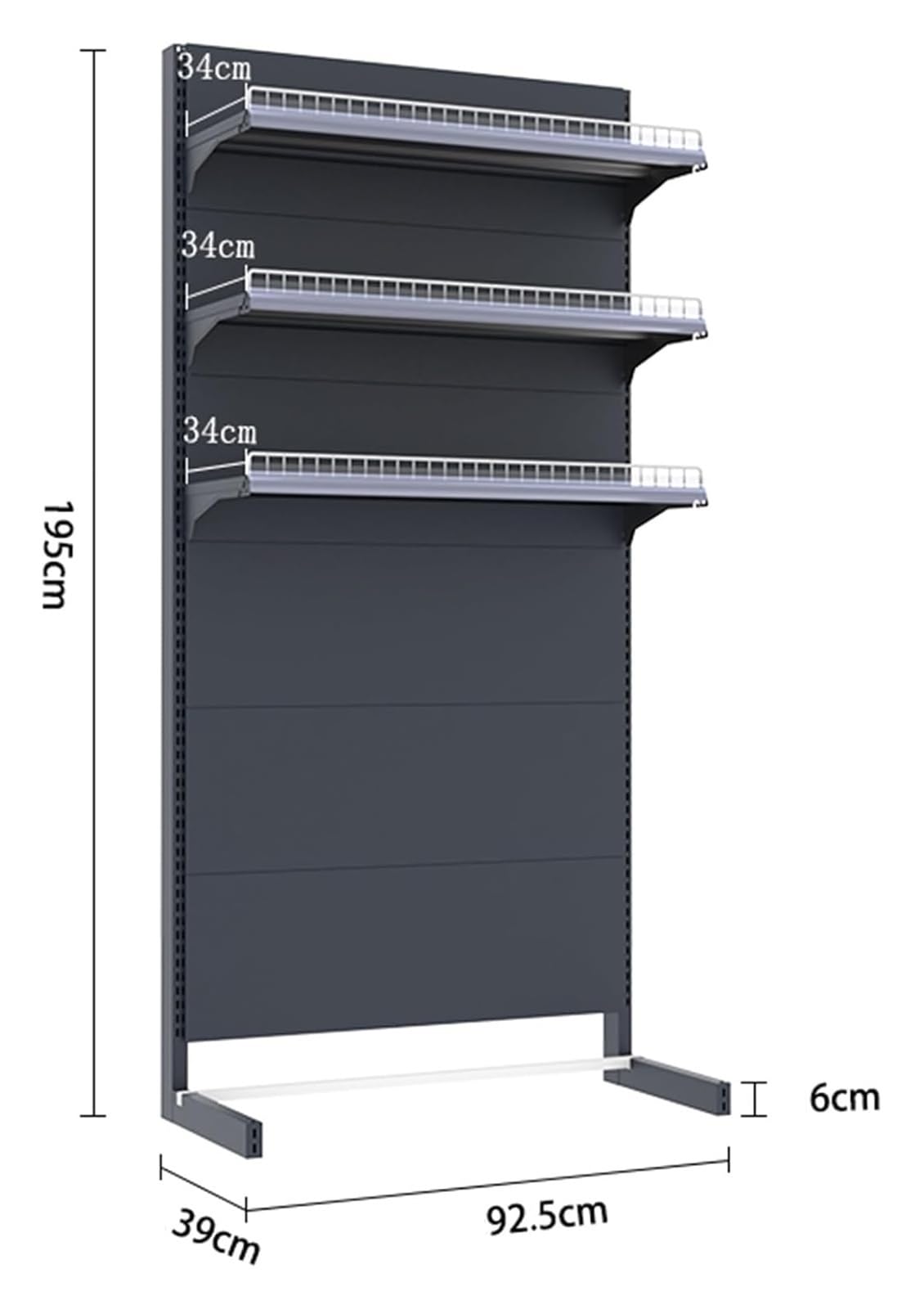 Heavy-Du Gefrierregale für Märkte, kommerzielle Regalsysteme für Lebensmittelgeschäfte, Bürobedarf, Geschäfte und Beve Märkte, Schwarz, 92,5 x 39 x 195 cm