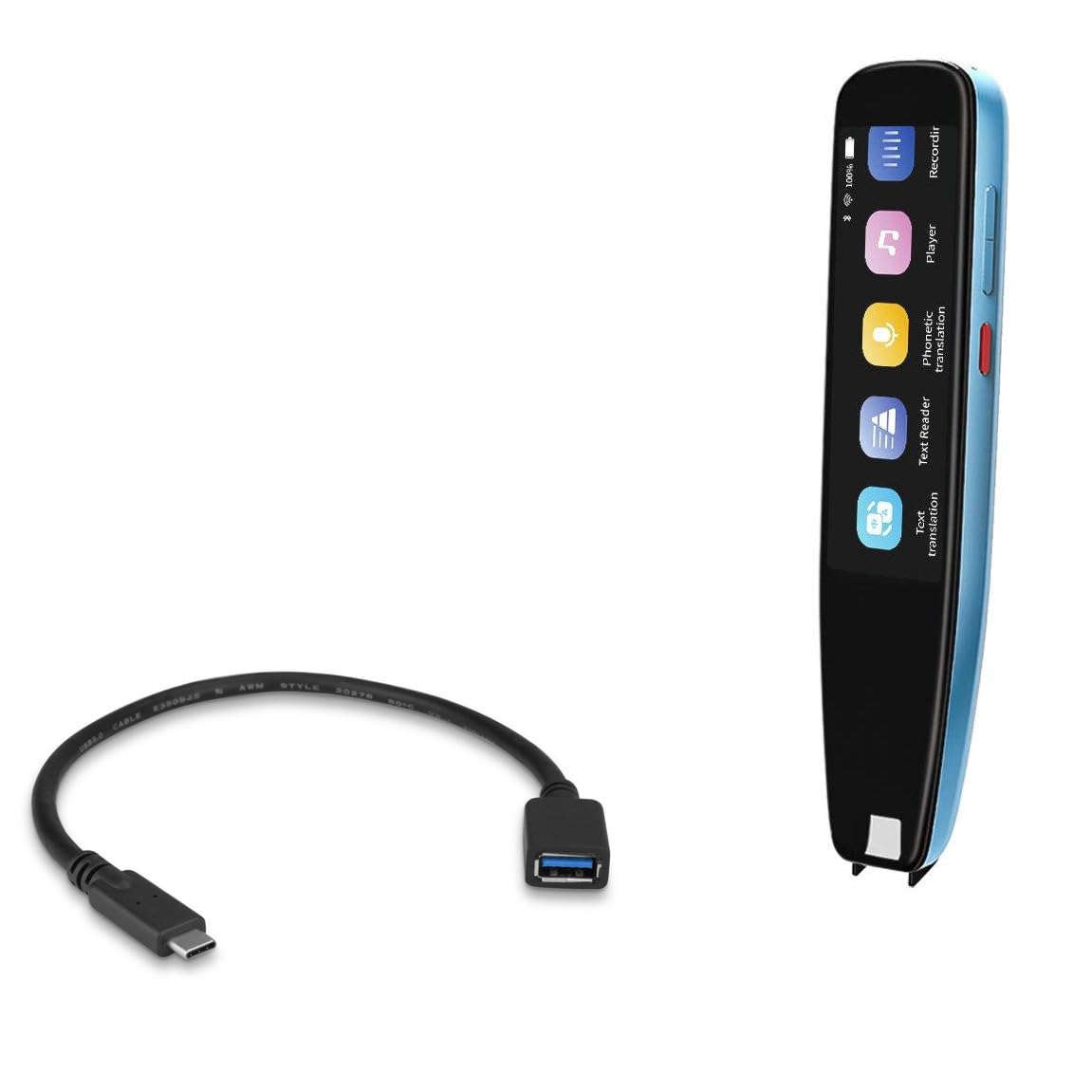 BoxWave Cable Compatible with NEWYES Scan Reader Pen 3 Pro - USB Expansion Adapter, Add USB Connected Hardware to Your Phone