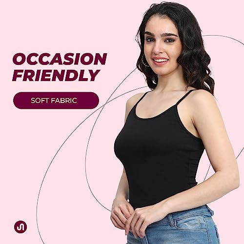 Image of Bodyband Camisole for women cotton spaghetti top for womens stretchable slips for womens adjustable strap cami tops for women regular fit spaghetti for woman inner slips for woman cotton inner for Girls