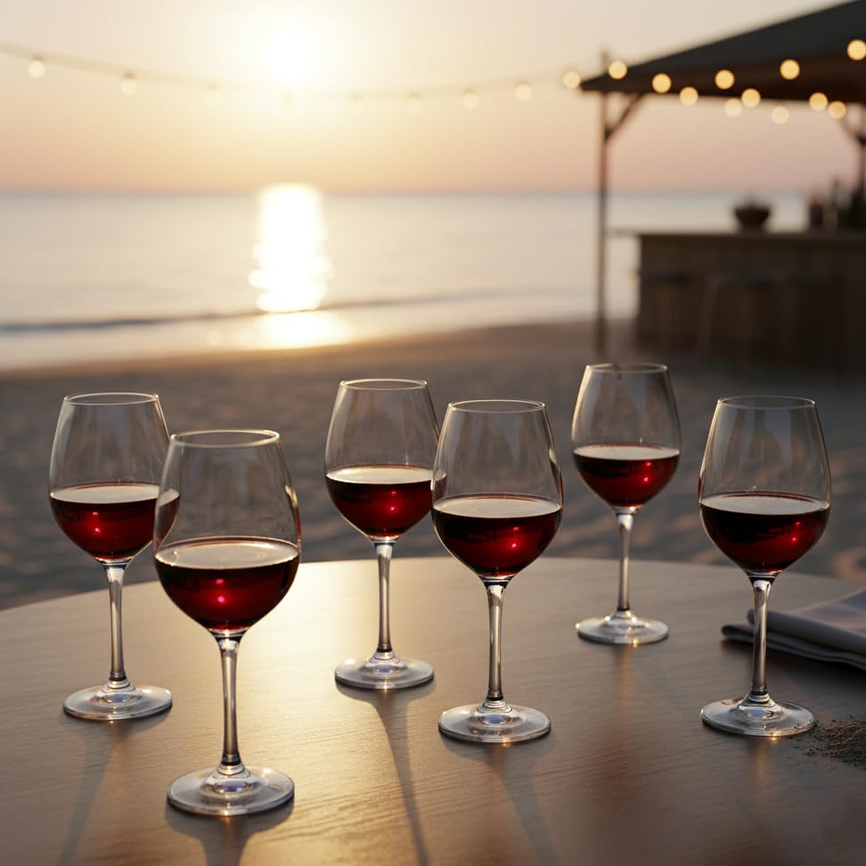Image of BLACKCARROT Wine Glass Set of 6 | 320ml Lead-Free Glasses