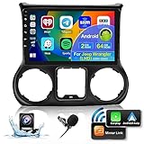 Roinvou 2+32G Android Double Din Car Stereo for Jeep Wrangler 2011 12 13 14 10.1'' Touchscreen Carplay Android Auto Support GPS WiFi Bluetooth FM RDS Hi-Fi SWC Backup Camera External Mic CANBUS
