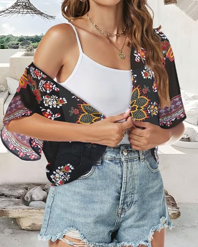 Image of ZNVGIRL Women Shrug Chiffon Cardigans Open Front Short Sleeve Bolero for Evening Dressy 2026