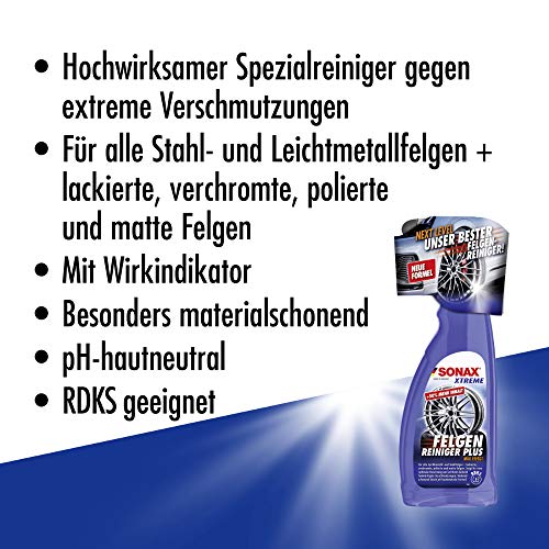 SONAX XTREME Felgenreiniger PLUS (1 Liter) effiziente und säurefreie Reinigung aller Leichtmetall- und Stahlfelgen sowie lackierte, verchromte und polierte Felgen | Art-Nr. 02313000 - Image 4