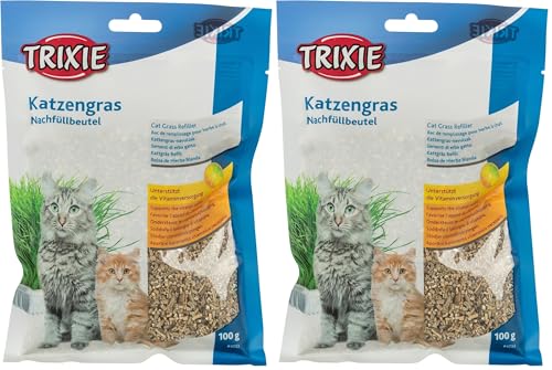 Trixie Herbe Tendre pour Chat Sac de 100 g (Lot de 2)