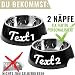 ne&no® Futternapf 2er Set für Hunde und Katzen (L - PERSONALISIERT, SCHWARZ)