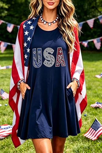Image of Womens Sleeveless Casual Funny Patterned Holiday Dresses