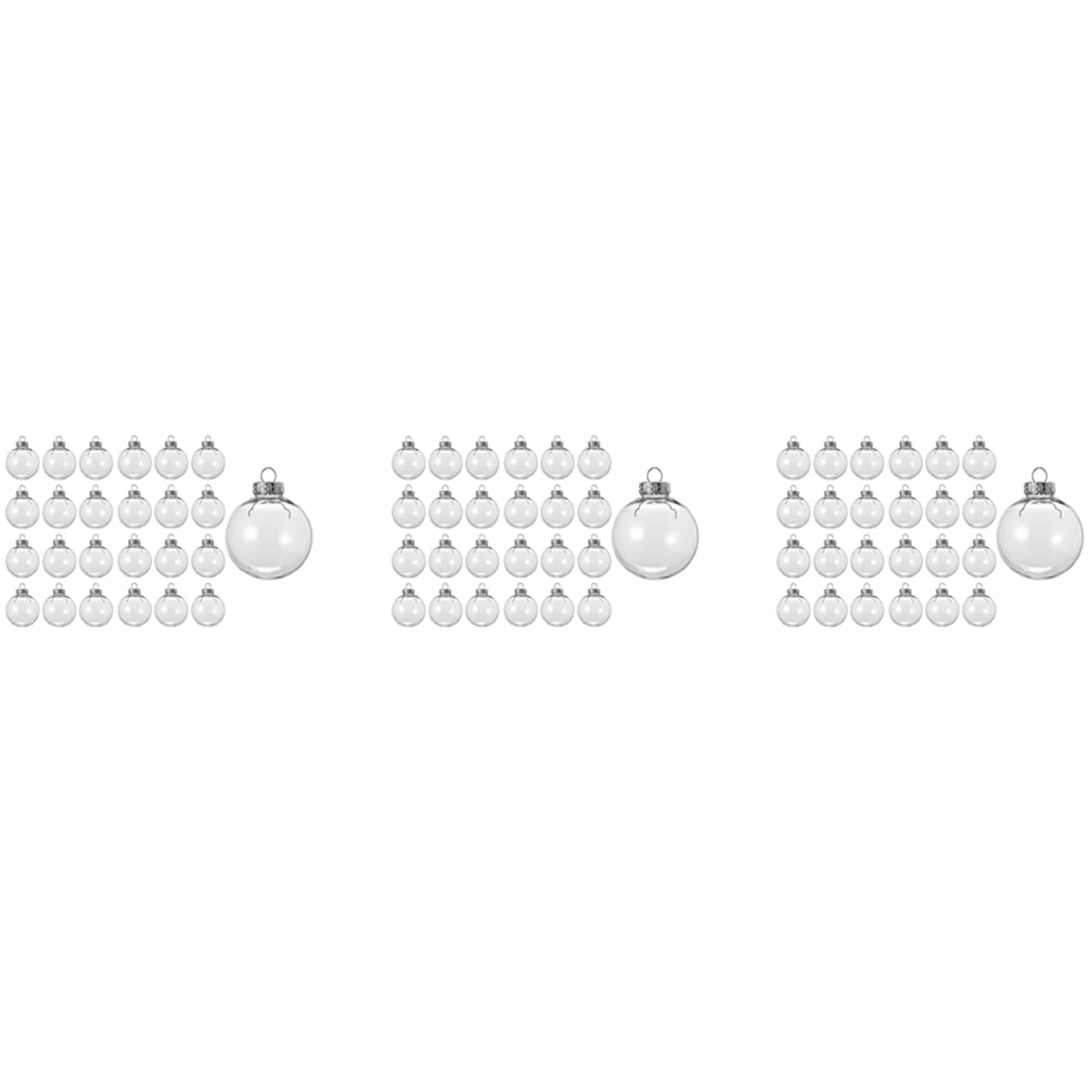 Hndhbfgrt 72PCS Clear Plastic Fillable Christmas Balls 8cm DIY Xmas Tree Ornament Decoration Arts Crafts