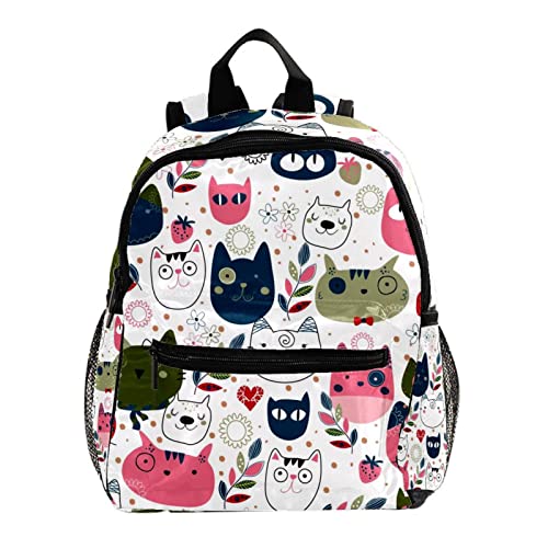 Sac à dos chat blanc pour enfants de 30 cm léger et ergonomique