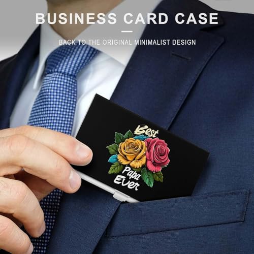 Best Papa Ever Business Card Case Pocket Card Holder Slim Card Wallet for Men Women3