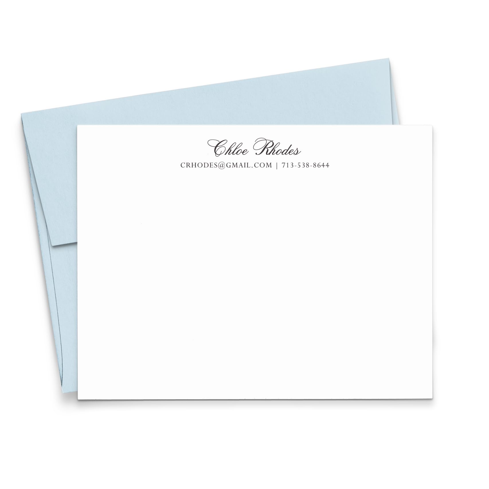 Elegant Stationery Note Cards With Envelopes, FLAT Classic Stationery Set For Women and Men, Custom Thank You Note With Name, Professional Notecards For All Occasions, Your Choice of Colors &amp; Quantity