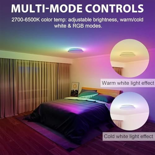 Smart Bulb E14,Alexa Light WiFi LED Candle Bulbs C37 Dimmable 2700K-6500K RGB Warm White Cool White LED with Music Sync DIY 16 Million Colors Works with Alexa Google Home App No Hub Required 2 Pack - Image 4
