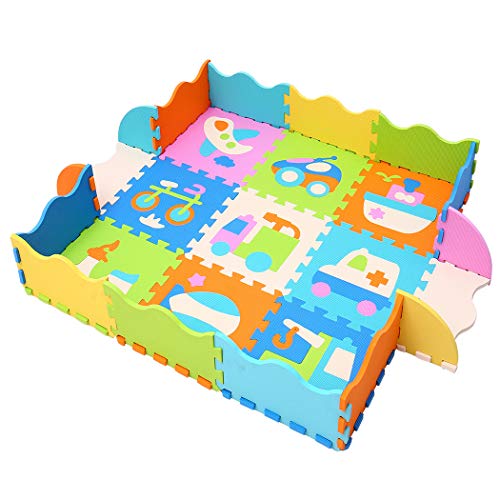 Preisvergleich Produktbild MQIAOHAM Puzzlematte Spielmatte gemischte Motive Pastellfarben Spielteppich Schaumstoff Puzzle Kinderteppich P025B3010