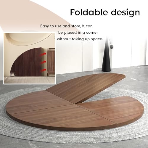 Tavolo pieghevole rotondo in legno da 149,9 cm, per interni ed esterni, espandibile, tavolo di ricambio (160 cm, design slish per intrattenimento e sala da pranzo