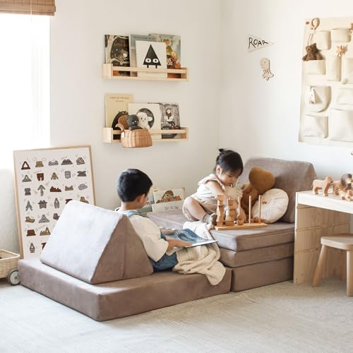 Image of Nugget - The Original Play Couch for Kids - Modular Foam Children's Sofa for Playroom, Imagination, & Creative Open Ended Play - Washable & Convertible Playroom Furniture, Kodiak