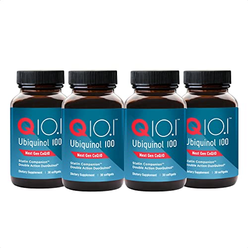 Q10.1 CoQ10 Ubiquinol 100mg 4-Pack with Superior Absorption Technology, Double CoQ10 Boost - Heart Health, Energy Support - Non-GMO Nutritional Supplement with Coenzyme Q10, GG (30 Softgels, 4 Pack)