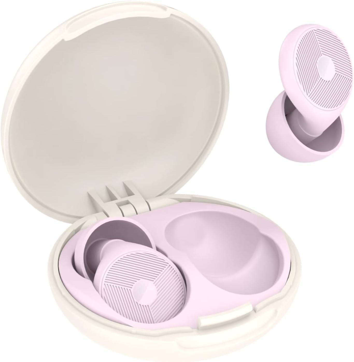 Ear Plugs for Sleeping Noise Cancelling with Ear Hook/Secure Fit, 45db Ear Plugs for Noise Reduction for Concerts, Focus, Travel, Ultralight Reusable Sleep Earplugs with 8 Earplugs,Pink White