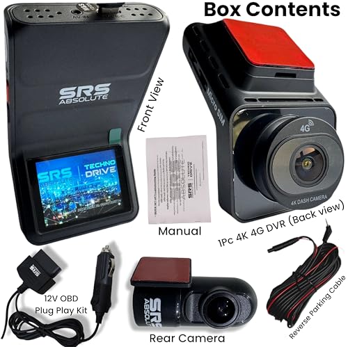 Image of F /R 4K+4G Dual Dash Cam GPS+LiveVideo ADAS BSD Playback Park Monitor Calling Pedestrian Alert WiFi Hotspot Loop Record GSensor Reverse Parking 1TB MicroSD SIM Support (S44KGen4P)