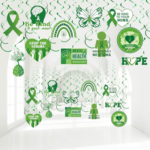 Clabby 52 Pcs Mental Health Awareness Month Decor Double-Sided Me...