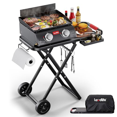 LAUDLIFE Portable Gas Griddle with Adjustable Stand 20 000 BTUs 342 Sq In Cooking Surface - image 1
