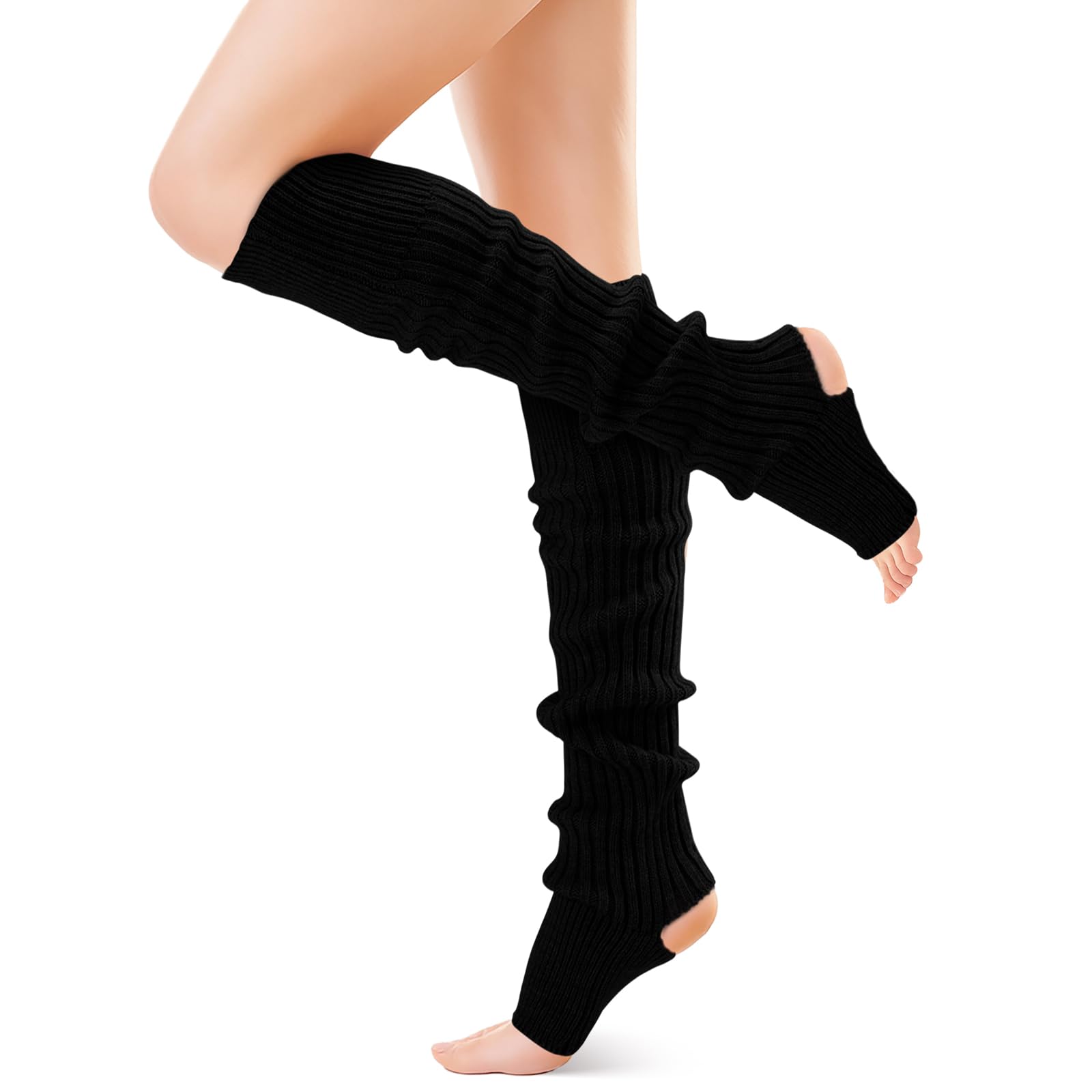 FGZ Long Leg Warmer 80s Party Ribbed Knit Outfits for Women Girls Fashion Socks Accessories