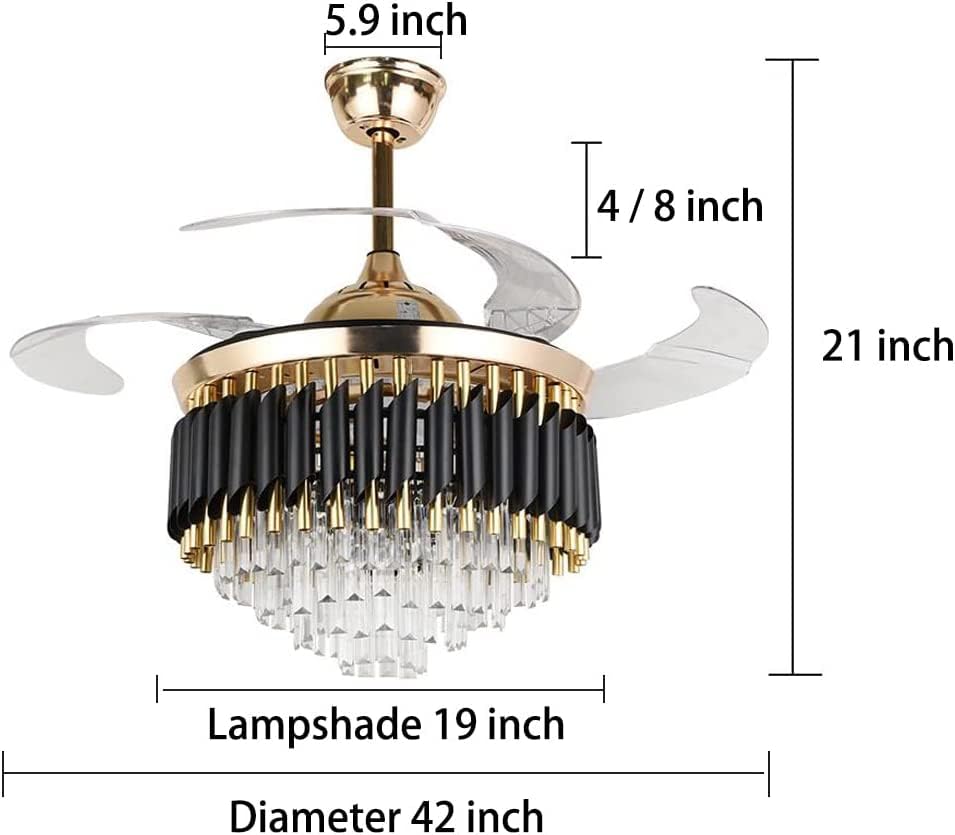 Image of oltao Gracy Chandelier Ceiling Fan with BLDC Motor, Dimmable 3 Colour LED Light, Remote & App Control