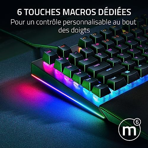 Razer BlackWidow V4 Clavier Gaming mécanique avec Chroma RGB Switches mécaniques Jaunes 6 Touches macros dédiées Touches ABS à Double Injection US Layout | - vue 4