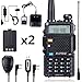 BaoFeng Walkie Talkie UV-5R Dual Band Two Way Radio with one more 1800mAh UV5R Battery one Hand Mic and one TIDRADIO 771 Antenna Baofeng Radio Ham radio