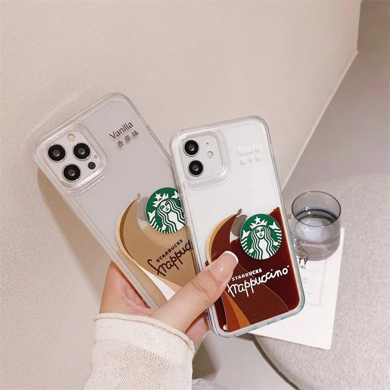 Image of COVERLY Compatible for iPhone 12 Pro Silicone | Brown | Mobile Phone Case for iPhone| Printed Sticker Float Design Style | Slim Back Cover | Starbuck | Hard Ultra Protective Pack of 1 (iPhone 12 Pro)