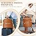 miss fong Diaper Bag Backpack Baby Diaper Bag, Large Leather Diaper Bag Backpack with Changing Pad, Stroller Straps, and 2 Insulated Pockets(Convertible, Brown)