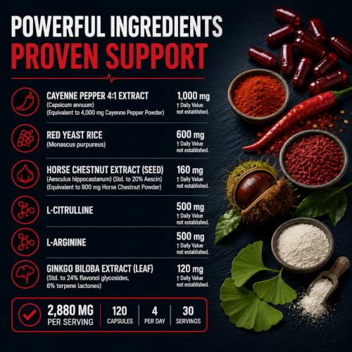 Image of Vasonoxol U.S. Patented Nitric Oxide Supplement with L-Arginine & L-Citrulline - Vegan, Non-GMO, 120 Veggie Capsules for Blood Pressure and Circulation Support