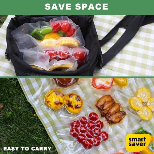 Image of Smart Saver Vacuum Sealer Bags, 50 Pack (17x 25) cm each Precut Food Sealer Bags, BPA Free, Heavy Duty, Customized Size Vacuum Bags for Vac Storage, Meal Prep or Sous Vide Cooking