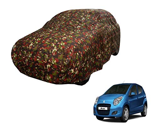 Image of Auto Hub Car Cover Compatible with Maruti A-Star with Weather Proof, Triple Stitched, A-Star Car Cover Jungle Look