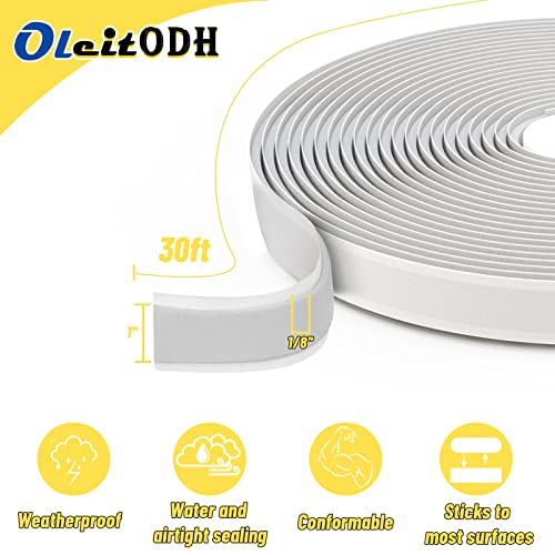 Image of Oleitodh Butyl Seal Putty Tape Grey 1 Inch x 30 Feet(4 Pack),Leak Proof Butal Tape for RV Repair, Window, Boat Sealing, Glass and EDPM Rubber Roof Patching