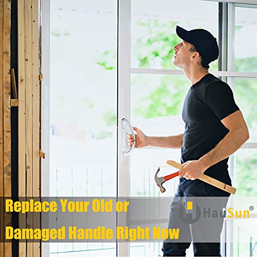 Patio Door Handle Set + Mortise Lock 45° Perfect Replacement For Sliding Glass Door Fits 3-15/16” Screw Hole Spacing, Non-Keyed With Mortise Latch Locks,White Diecast,Reversible Design(Non-Handed) #TOP5