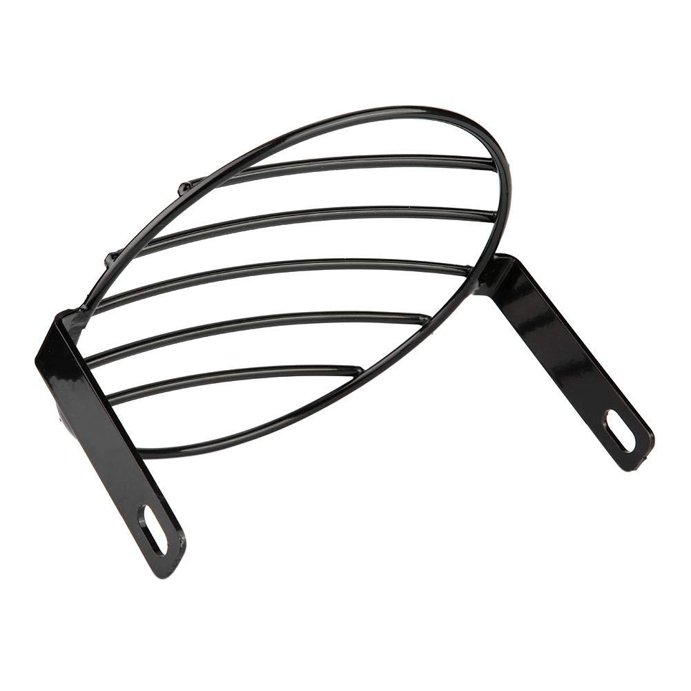 griglia faro moto + Coperchio Griglia Faro Anteriore 7 pollici Moto Retrò in Metallo Grill Side Mount Copri Faro