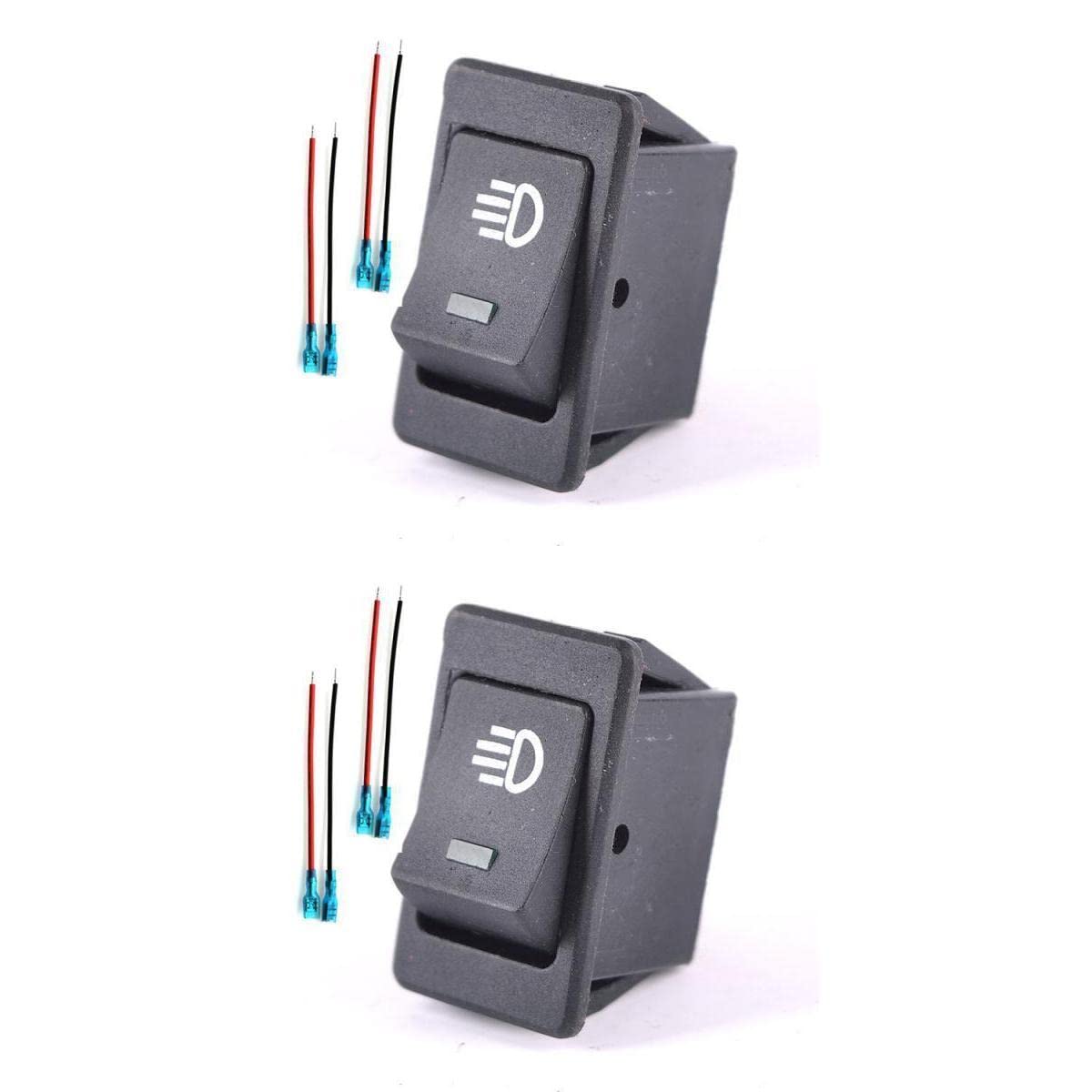 Pair 35A 12V Driving Fog Lamp Rocker Toggle Switch W/Green + Red LED Light-picture-14