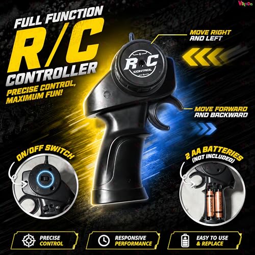 Image of VikriDA 1:24 Scale RC Drift Car - 4WD High-Speed RC Racing Car with LED Lights, 2.4GHz Controller, Rechargeable Batteries & Drifting Tires
