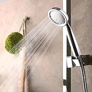 KRIZER Telephonic Style Hand Shower Head ABS Pressurized Nozzle Handheld Shower Head High Pressure Massage Flow Hand Shower